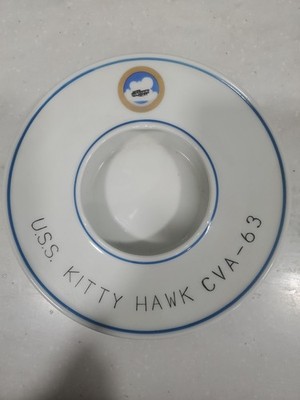 Vintage U.S.S. Kittyhawk CVA-63 China Porcelain Ashtray