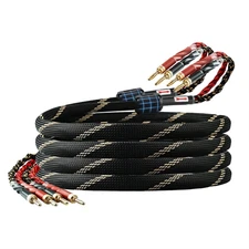 10 AWG 2Pack Audiophile Speaker Cable – Speaker Wire with Banana Plugs,4N OFC Co