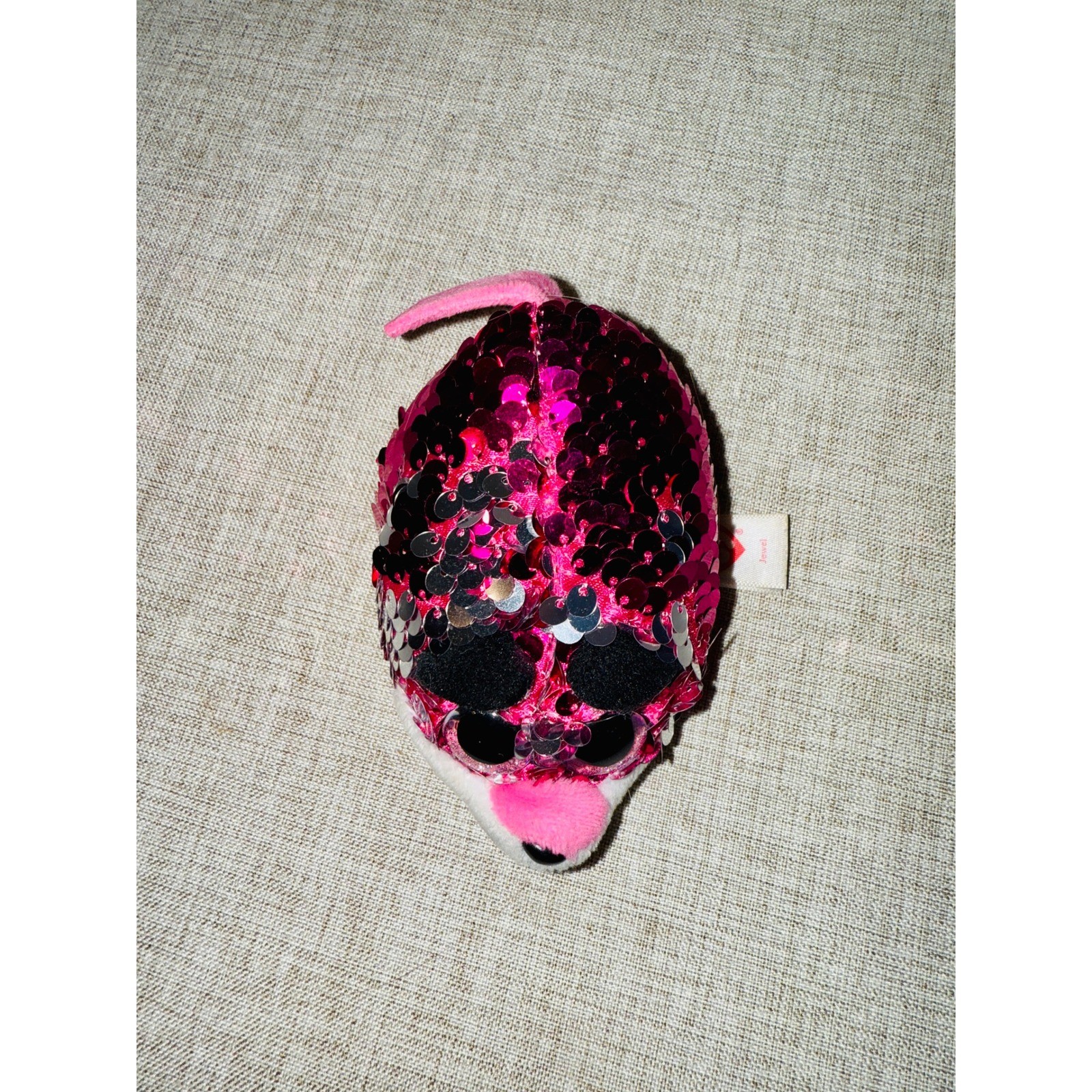 TY Teeny TY'S "Jewel" Pink Fox Plush Flippable Sequins 3 inch 2019