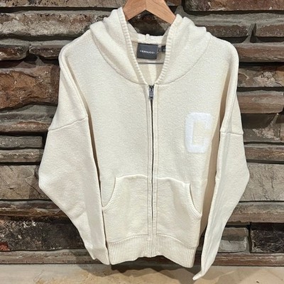 Cernucci Butter Yellow Full Zip Knitted Jumper Hooded Sweater