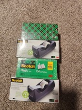 Scotch Desktop Tape Dispenser Black 3M Office Desk Dispenser Qty 2