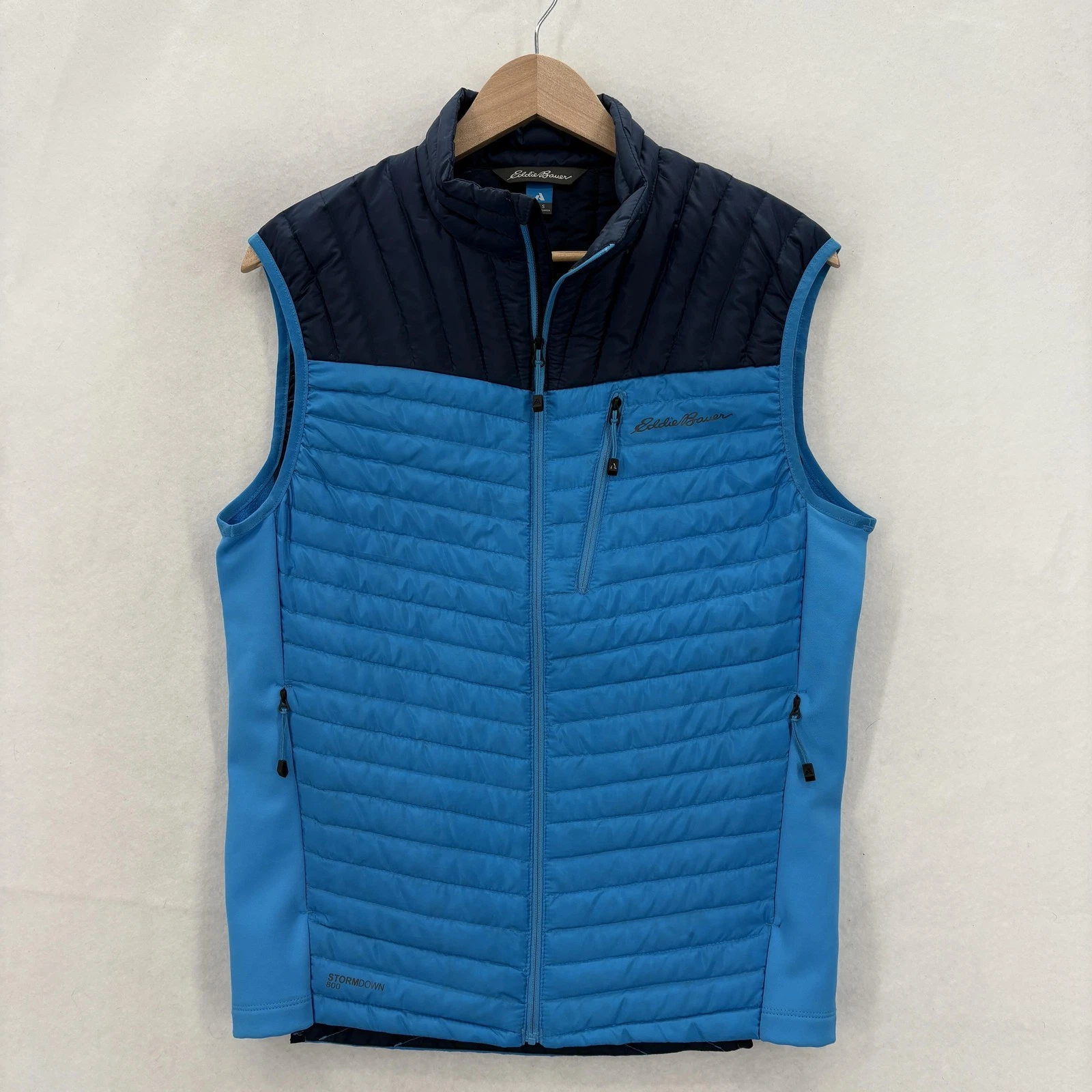 Eddie Bauer Vest Mens Small Blue First Ascent StormDown Quilted StormDown 800