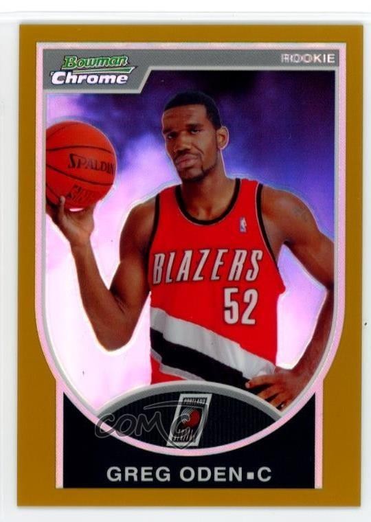 2007-08 Bowman Draft Picks & Stars Gold Refractor 20/99 Greg Oden Rookie RC 1w0z