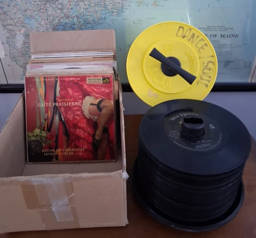 HUGE Lot Vintage 45 rpm 7 " Record Vinyl Estate Find 50 + Records Elvis and More