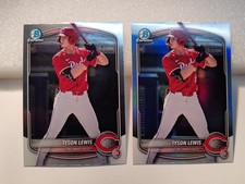 2025 BOWMAN DRAFT TYSON LEWIS BDC-32 CHROME BASE & REFRACTOR CINCINNATI REDS