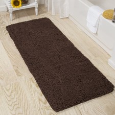 Lavish Home Memory Foam Shag Bath Mat 24x58 Chocolate