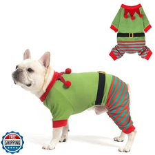 Mihachi Christmas Dog Pajamas, Pet Costume Elf Dog Costume Clothe