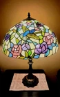 MAY Sale! Dale Tiffany Vintage Hummingbird Stained Glass Lamp- Signed-VGC!