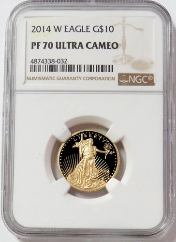 2014 W GOLD $10 AMERICAN EAGLE 1/4oz NGC PF 70 ULTRA CAMEO