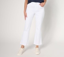 Belle by Kim Gravel Women's Pants Sz 8 TripleLuxe Twill Ankle Flare White
