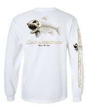 Salt Addiction Bonefish Flats Fishing Long Sleeve T Shirt Cotton Fish bones