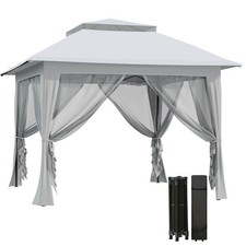 Outsunny 3.6x3.6m Pop-up Gazebo Instant Canopy with Bag, Grey, Refurbished