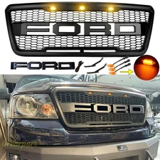 For 2004-2008 Ford F150 Grill Raptor Style Upgrade Grille Mesh Black W/Letter