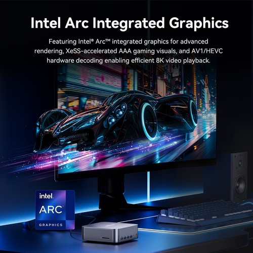GEEKOM GT1 Mega Mini PC Intel Core Ultra 9 185H 32GB DDR5 2TB SSD Window 11 Pro - Picture 3 of 10