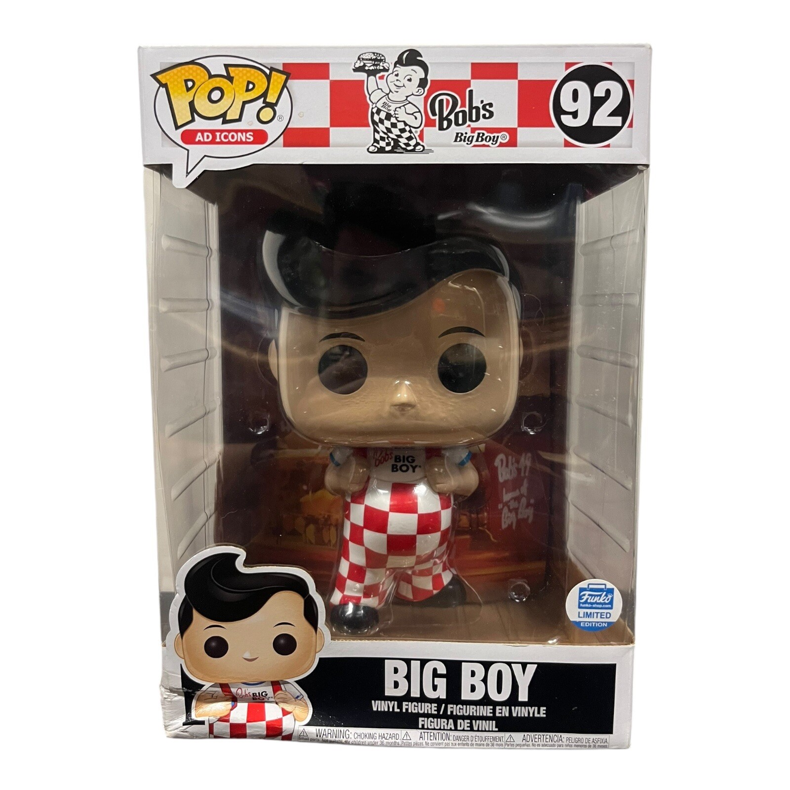 Funko Pop! Ad Icons Bob'S Big Boy #92 Jumbo 10&Quot; Shop Limited Ed Restaurant Ad