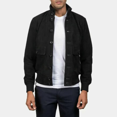 Leather Biker Party Zipper Suede Black Handmade Men 100%Lambskin Jacket Designer