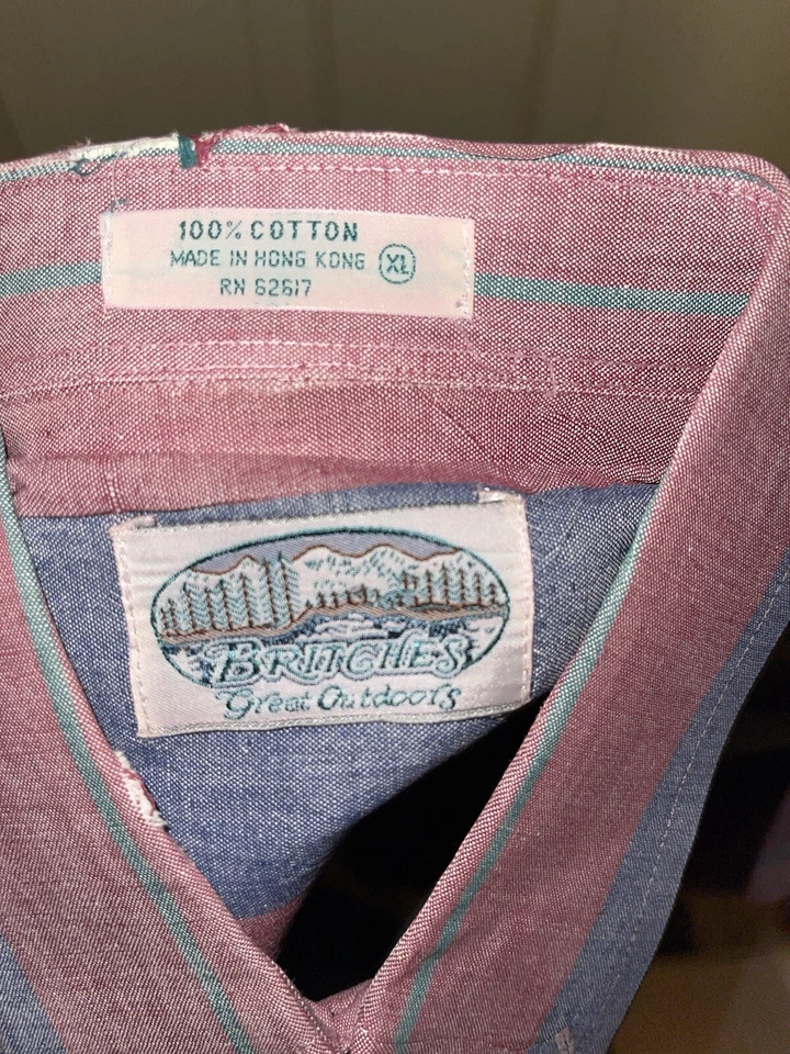 Vertical Striped Button Down Shirt Men's Short Sleeve (see description for size) - Image 2 of 4