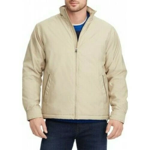 CHAPS Khaki /Tan/Beige Jacket with Pockets Small New w/tags MOCK NECK