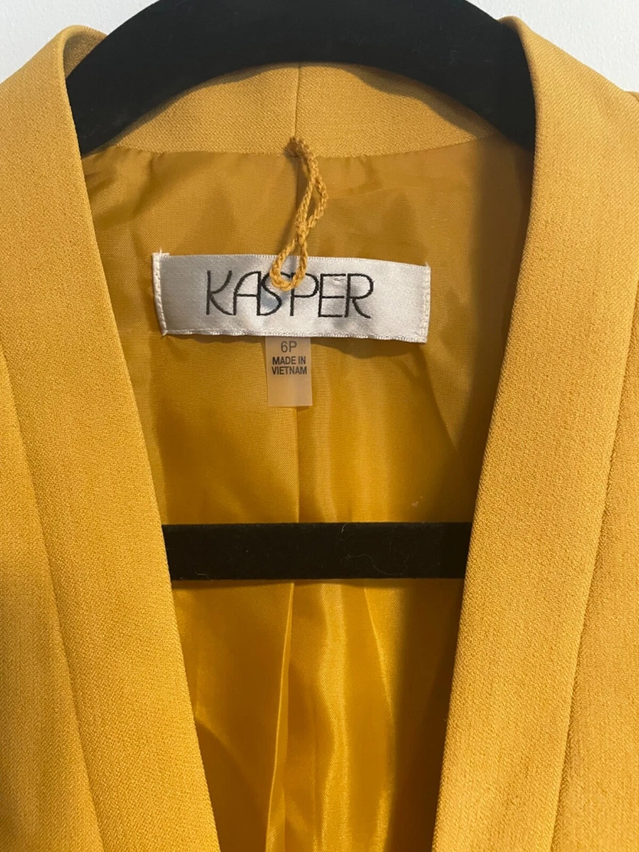 kasper Womens yellow retro blazer size 6p eBay