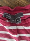 EUC Size 6 Vince Burgundy White Striped Girl Tshirt Tee Tshirt Top Short Sleeve — photo 2
