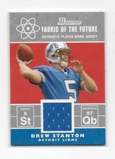 2007 Bowman Fabric of the Future Lions Football Card #FFDS Drew Stanton Jsy