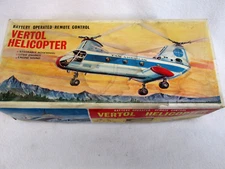 Vintage 1960's TN Toys Japan Vertol Helicopter Pan Am battery operated w/box