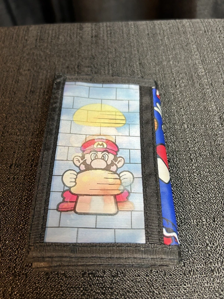 Vintage 1990 Super Mario Bros Trifold Wallet Lenticular Hologram Nintendo - Image 3 of 4