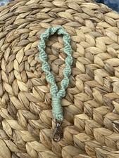 boho macrame wristlet Handmade Spiral Keychain
