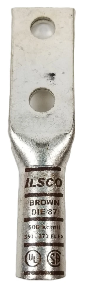 6 ILSCO CLND-500-12-134 Compression Lug Connectors Two Hole Brown Copper NEW - Image 4 of 4