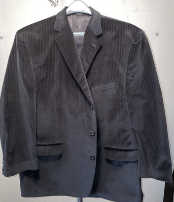 MEN'S CALVIN KLEIN BLACK PINSTRIPED VELVET SPORT COAT/BLAZER SIZE 52R  -MINT-