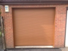 OAK GARAGE DOOR ROLLER ELECTRIC  NEW 7ft x 7ft ONLY &pound;640 CAN BE CUT TO SIZE