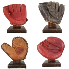 Vintage Baseball Glove Display Stand Wood-Stained & Sealed-Drying Rack-Espresso
