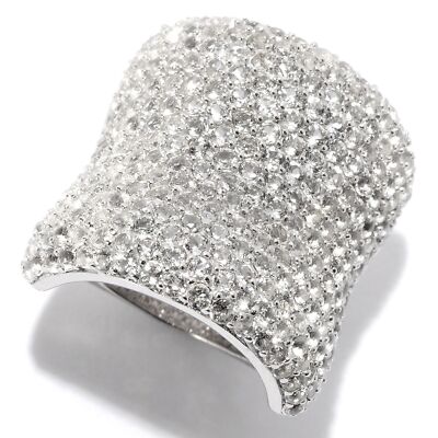 925 Sterling Silber 3,18ctw Weißer Topas Verlobungsring US6