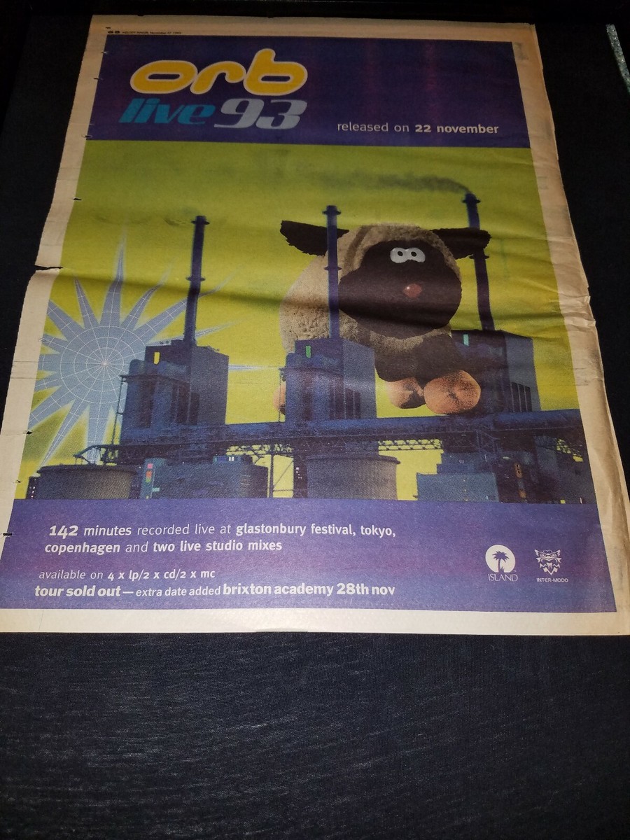 The Orb Live 93 Rare Original UK Promo Poster Ad Framed! | eBay
