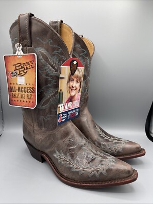 Justin Bent Rail Women's Western Boots Brown 10 M BRL106 Chocolate Puma Blue NIB