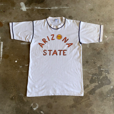 70s VINTAGE ARIZONA STATE UNIVERSITY ASU T-SHIRT SZ S CHAMPION