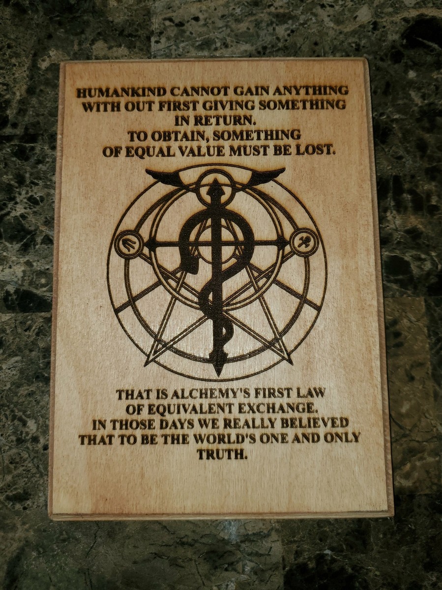 Fullmetal Alchemist Equivalent Exchange Wall Decor