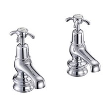 Burlington Anglesey Regent Pair of Cloakroom Basin Taps, 3", Traditional Design