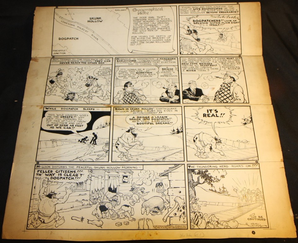 Li'l Abner Sunday Strip - 9/8/1940 Signed art by Al Capp Comic Art