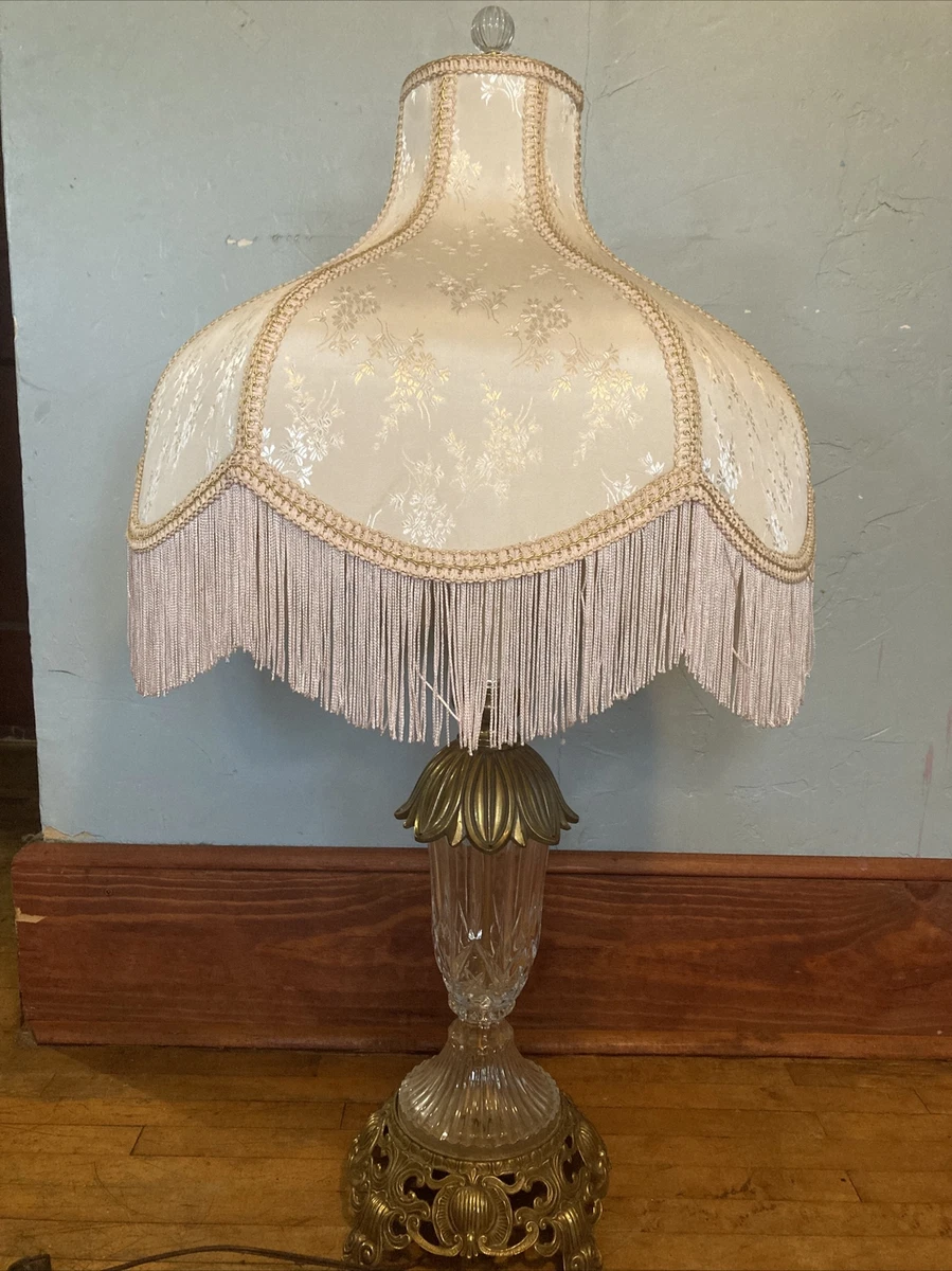 Vintage Crystal Lamp With Brass Base and Mid Section eBay
