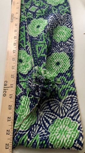 60s-70s Mod Green Blue White Scarf Flower Power PermaPleat Chiffon 46x6” Groovy - Picture 6 of 7