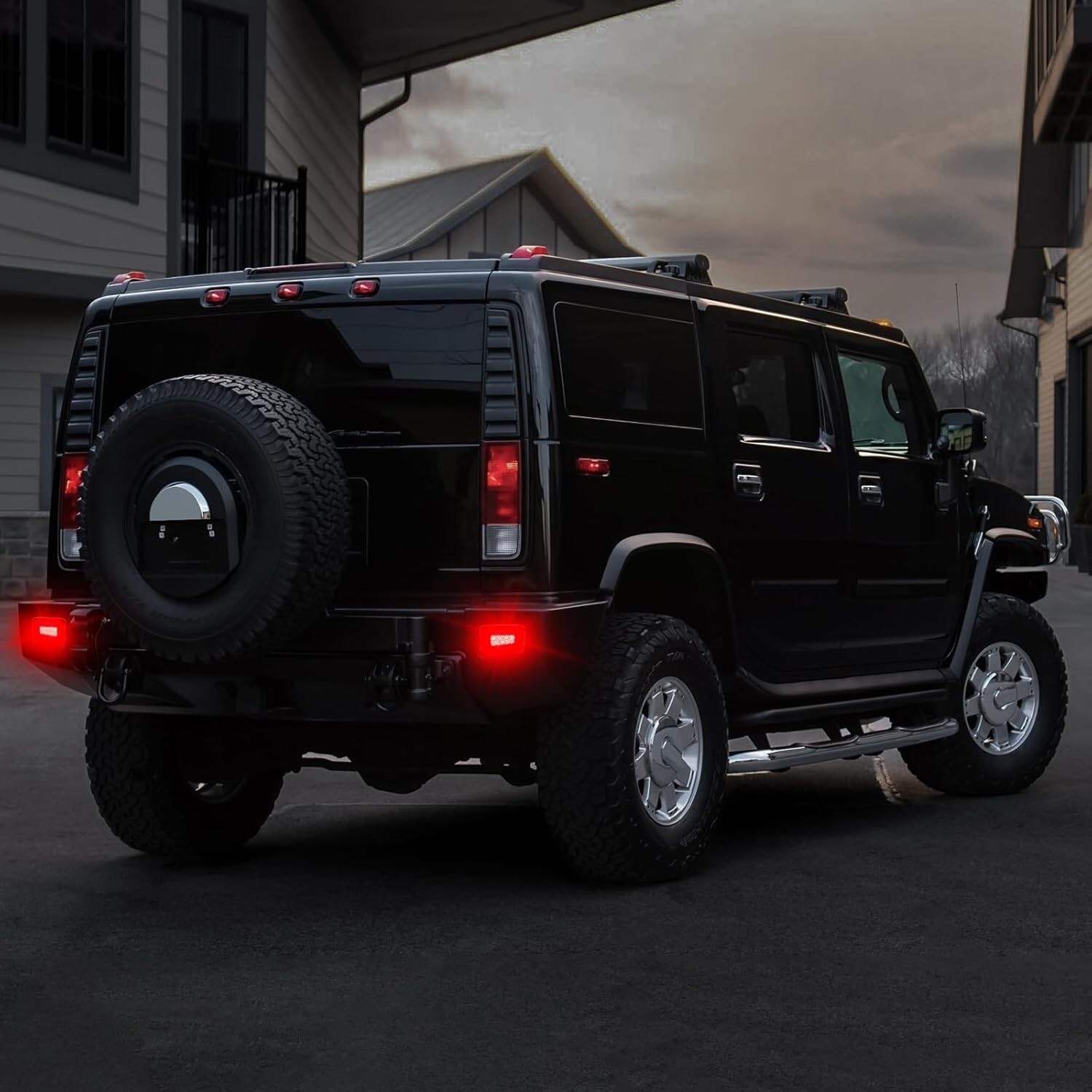 For 2005-2009 Hummer H2 Smoked LED Rear Bumper Fog Turn Signal Brake ...