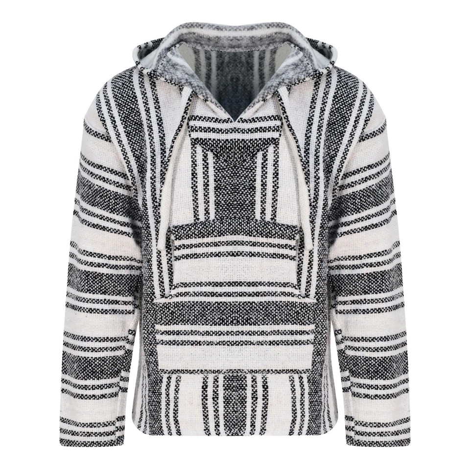 Mexican Baja Hoodies for Men/Women, Jerga Hooded Top, Festival Hoody Clothing - Image 2 of 4