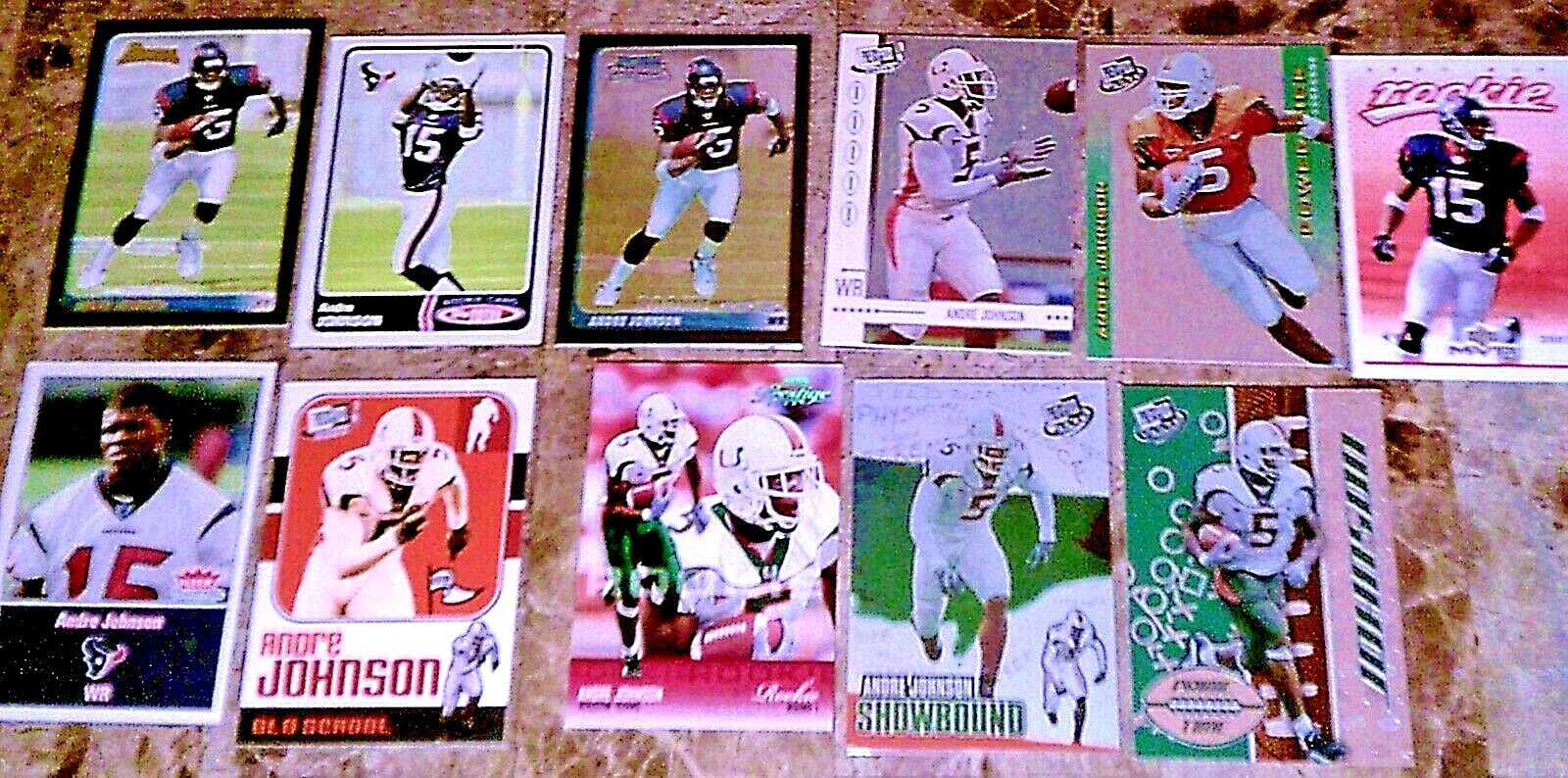 12 DIF ANDRE JOHNSON RC 2003 HOUSTON TEXANS HURRICANES W/ BOWMAN CHROME TOPPS TO