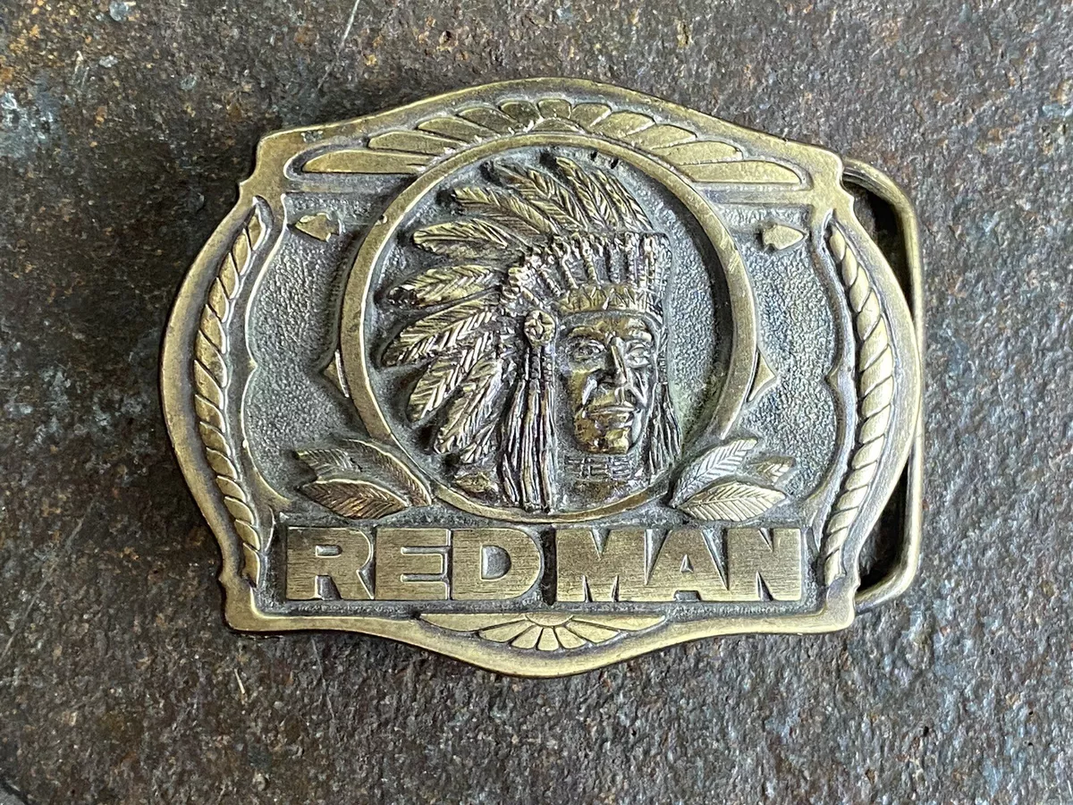 Vintage RED MAN CHEWING TOBACCO BELT BUCKLE 1988 Limited Edition Redman