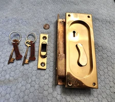 Russwin Sliding Door Lock Bronze NOS