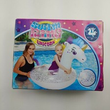 Pool Float Inflatable Swim Ring Unicorn swimming 51" with glitter beach fun