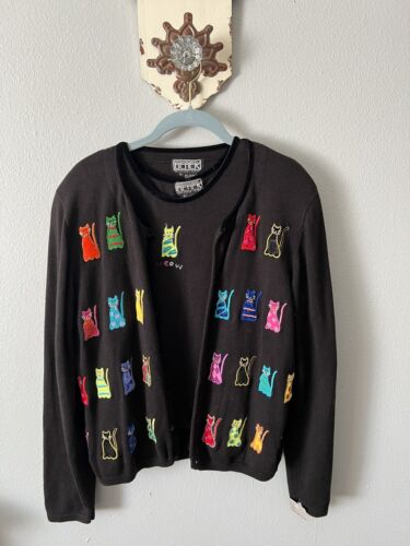 Vintage TCW of Berek 2 by Takako Sakon Cat Sweater