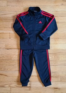 girls red adidas tracksuit