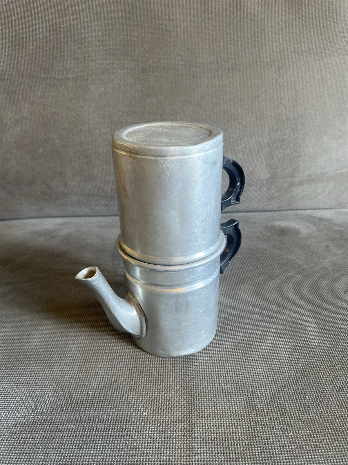 Old Napolitan coffee maker, completely in pure aluminum